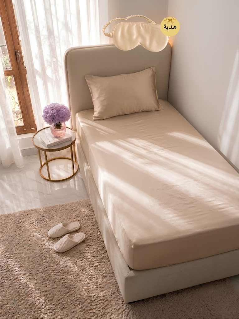 Drap-housse 1P +taie d’oreiller en satin+🎁